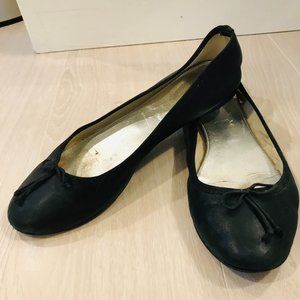 J. Crew Black Leather Ballet Flats